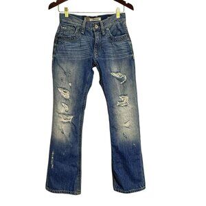 Bke Carter Straight Jeans Men Size 27S Distressed Torn Rough Faded Streetwear